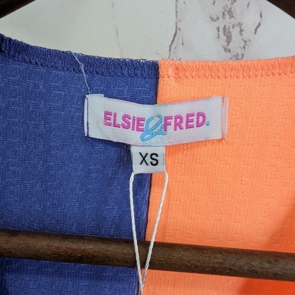 Elsie & Fred Jumpsuit Womens XS Orange Purple Colorblock Romper Paneled Playsuit - Picture 3 of 13